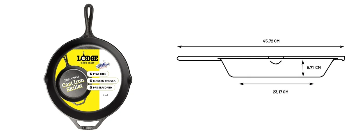 Lodge Seasoned Cast Iron Skillet 12 Inches images