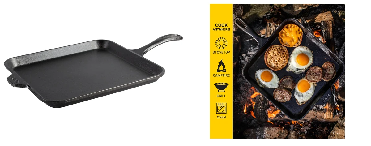 Lodge Seasoned Cast Iron Square Griddle - images