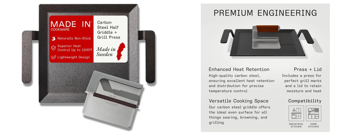 Made In Cookware - Carbon Steel Half Griddle images