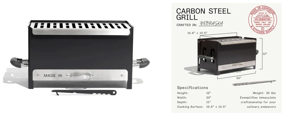 Made In Cookware - Portable Outdoor Grill - images