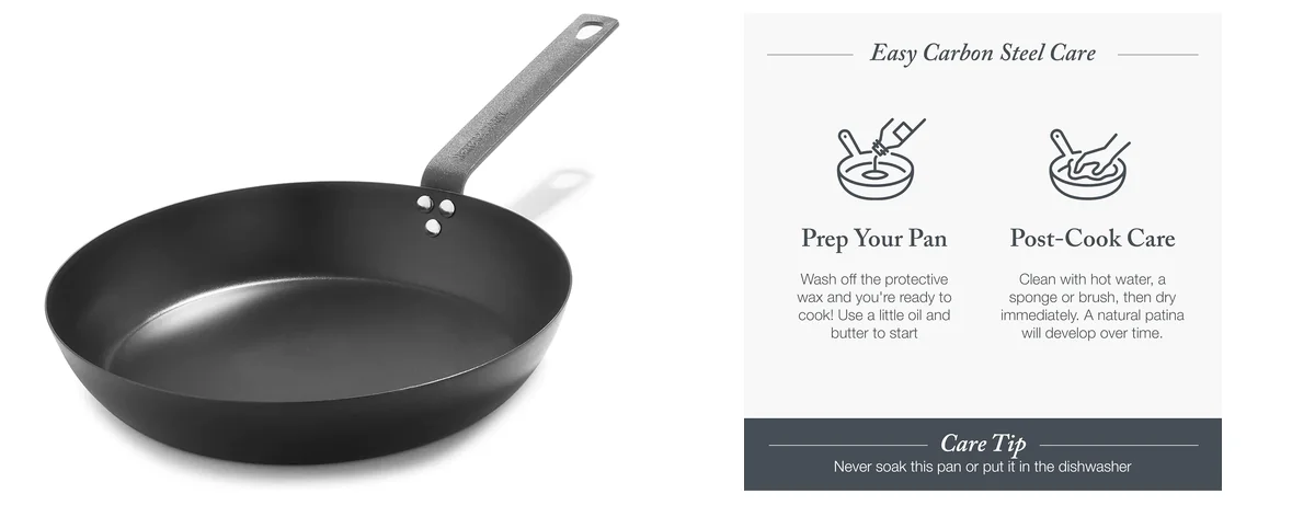 Merten & Storck Pre-Seasoned Carbon Steel 12” Frying Pan images