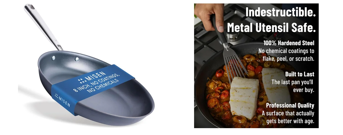 Misen Carbon Nonstick™ Skillet - Nitrided Carbon images