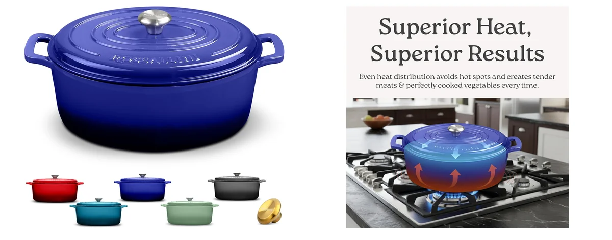 ROSSALLINI Signature Enameled Cast Iron Oval Dutch images