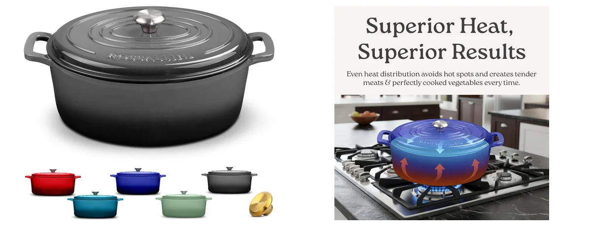 ROSSALLINI Signature Enameled Cast Iron Oval Dutch images