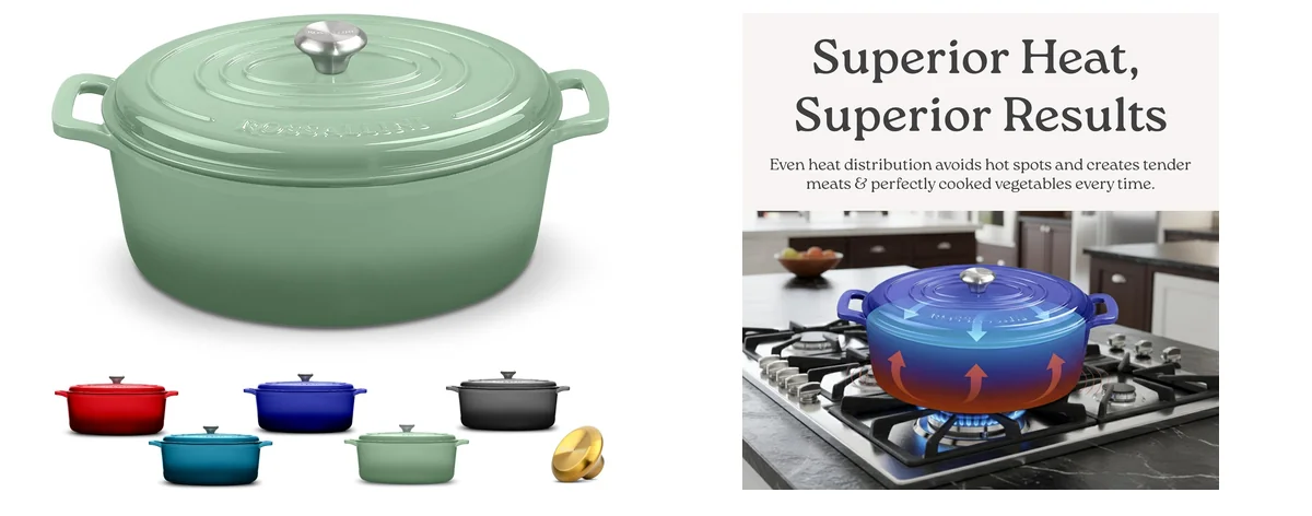 ROSSALLINI Signature Enameled Cast Iron Oval Dutch images