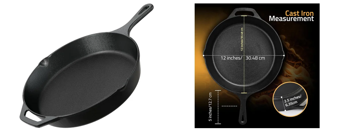 Utopia Kitchen Premium Cast Iron Skillets 12 Inch images