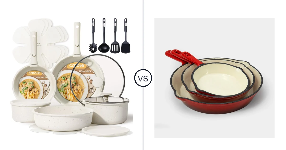CAROTE 19 Piece vs EXCELSTEEL 3 Pc Cast Iron Oven: Which to Buy?