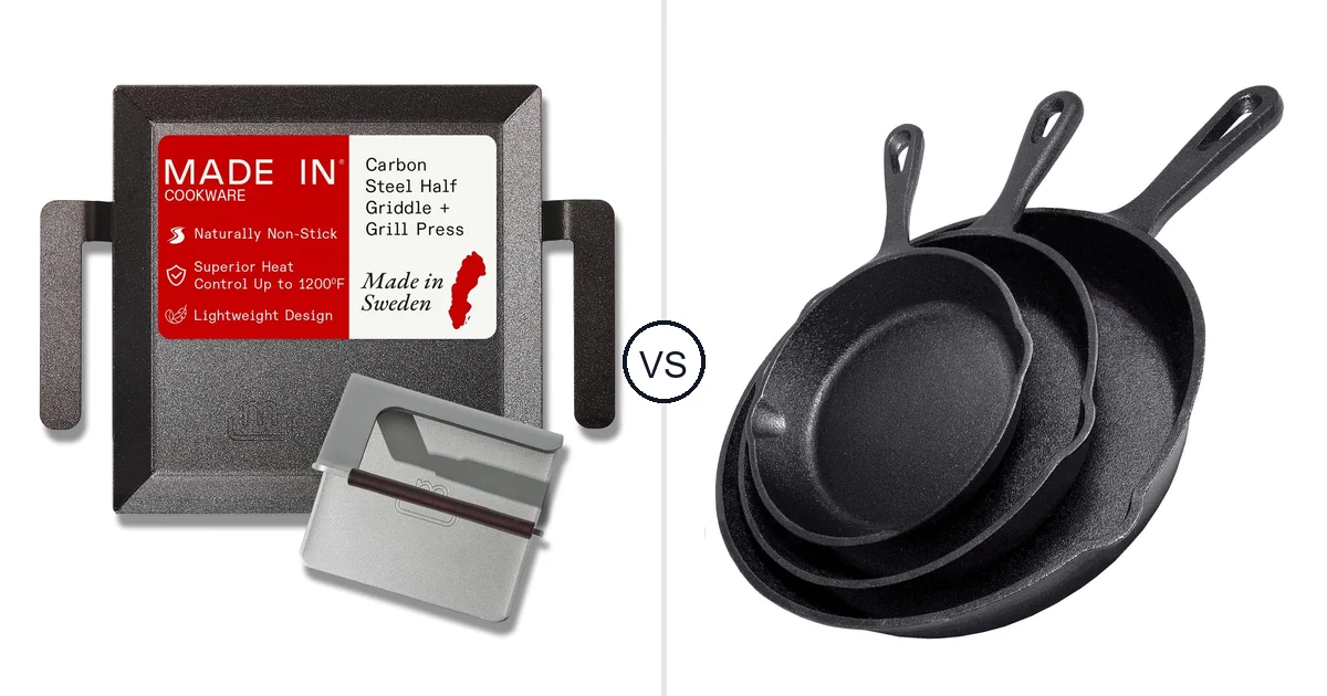 Made in Cookware vs Simple Chef Cast: Cookware Set Griddle Comparison