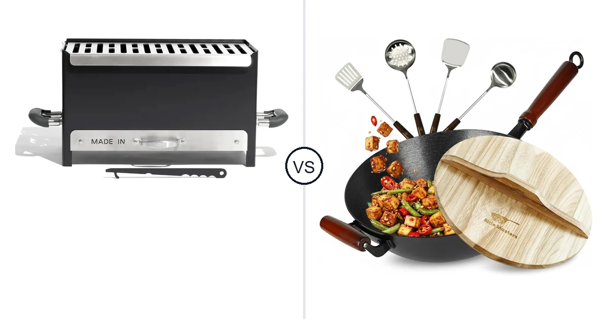 Comparison of Made In Cookware - Portable Outdoor Grill - and Sizle Masters 34cm