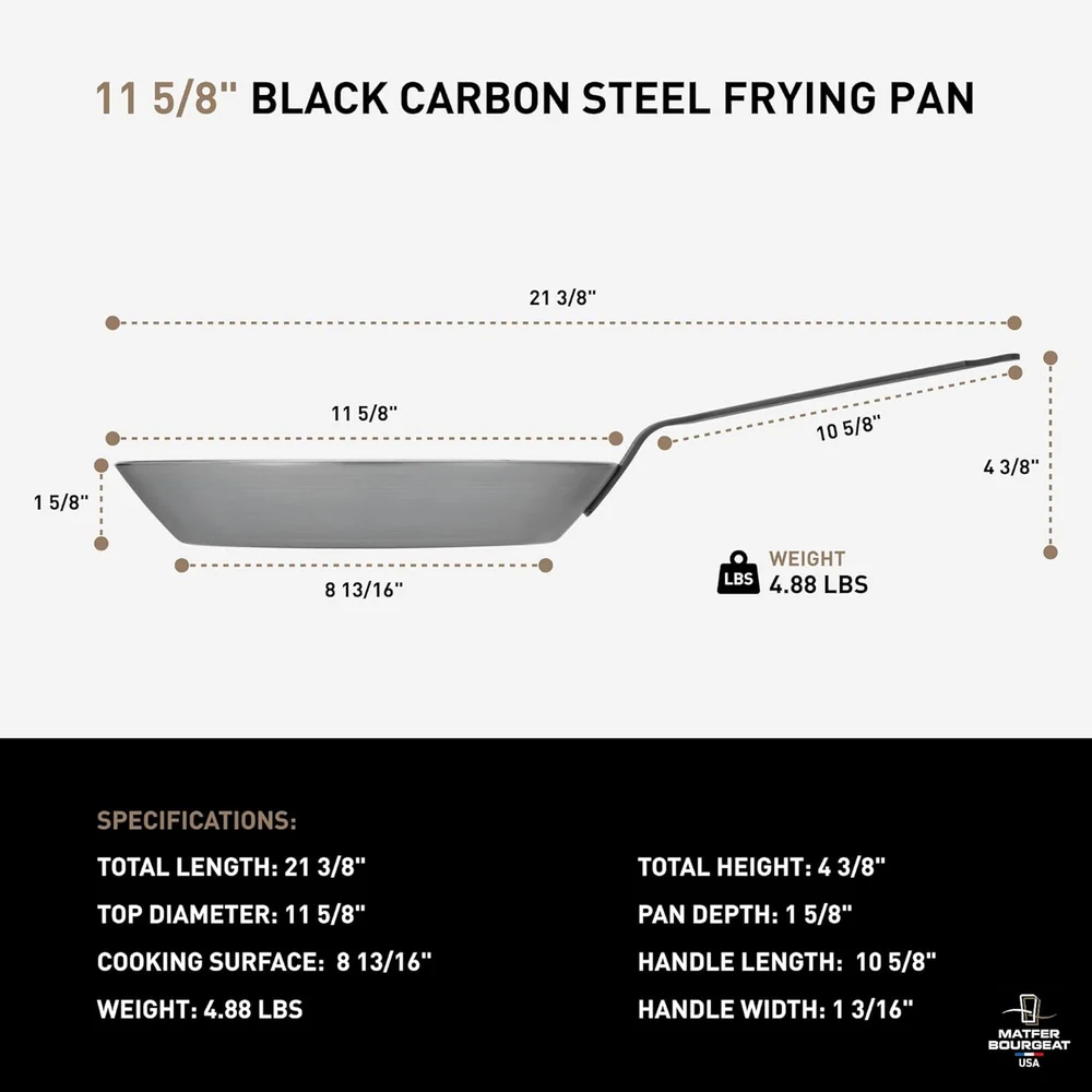 Matfer Bourgeat Black Carbon Steel Frying Pan
