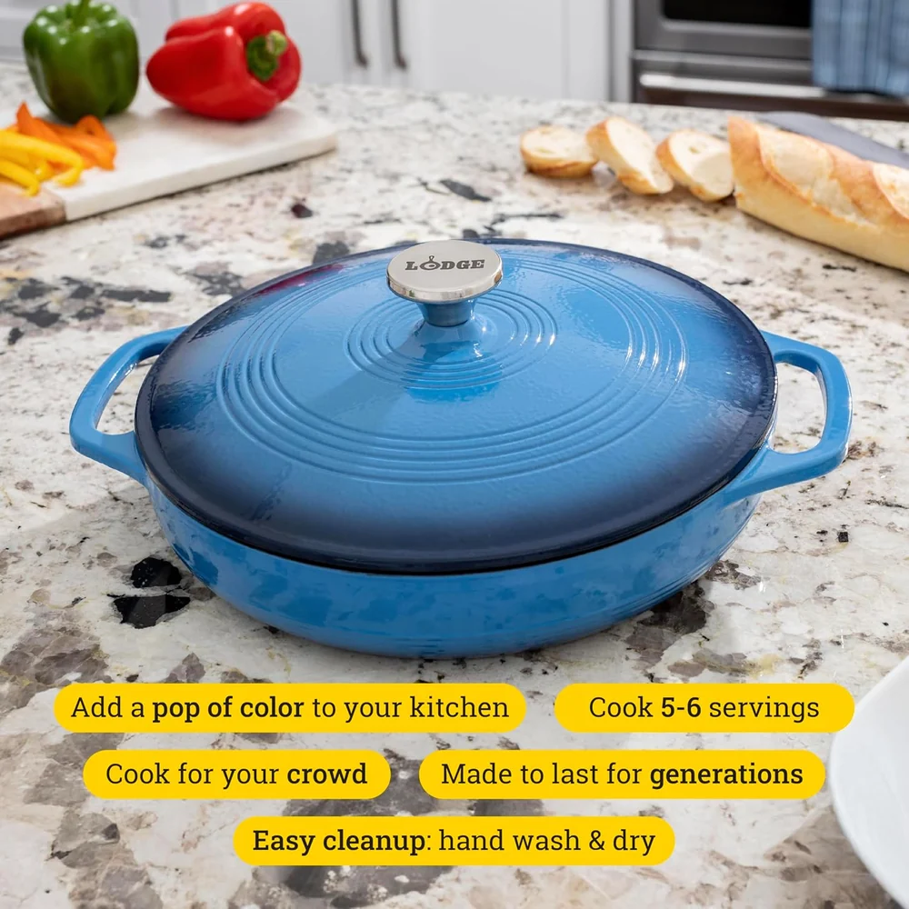 Lodge Essential Enamel Braiser 3.5 Quart -