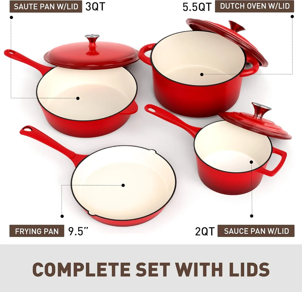MAISON ARTS 7 Piece Enameled Cast Iron Cookware