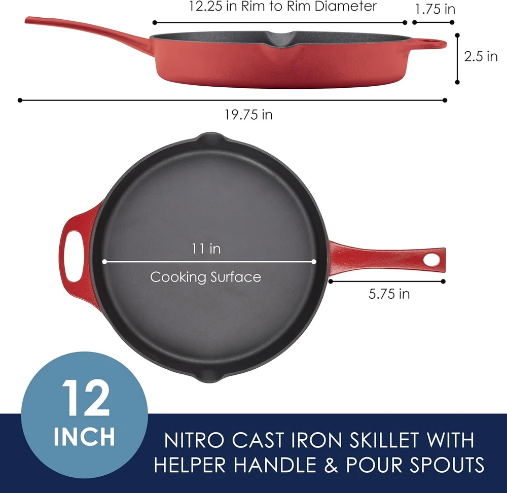 Rachael Ray NITRO Cast Iron Frying Pan/Skillet
