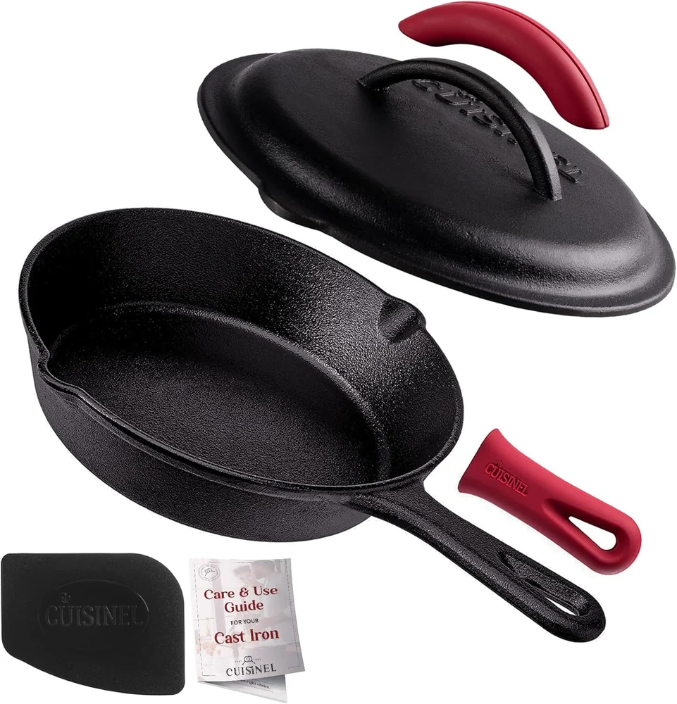 CUISGUSTO 8 Inch Cast Iron Skillet
