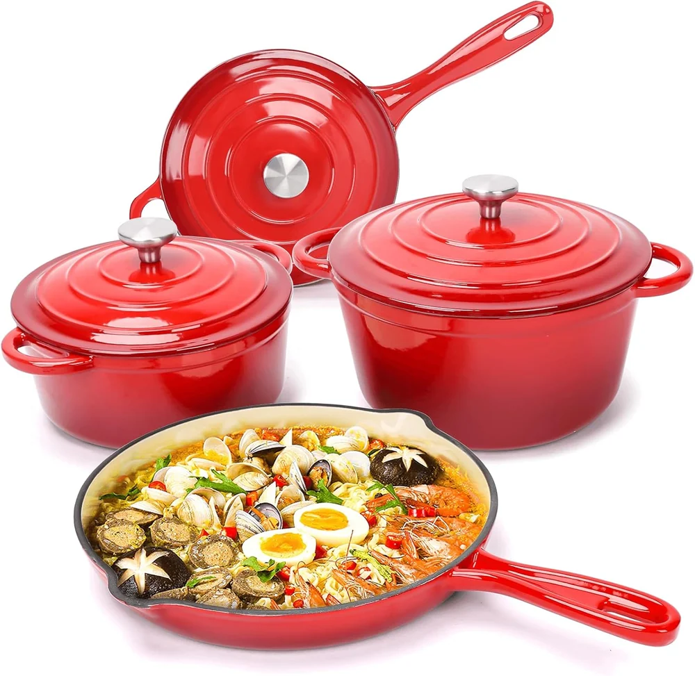 MAISON ARTS 7 Piece Enameled Cast Iron Cookware