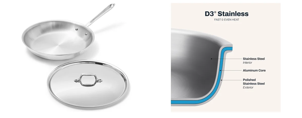 All-Clad D3® Stainless Steel 12 inch Frying images