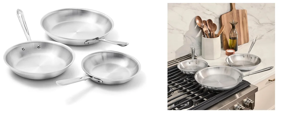All-Clad D3® Stainless Steel 3 Piece Frypan images