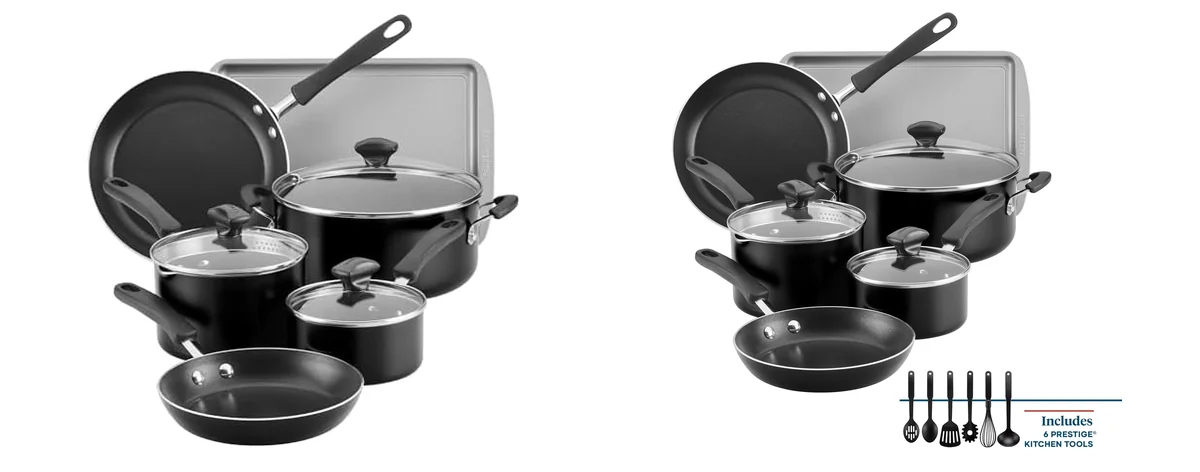 Farberware Cookstart Aluminum DiamondMax Nonstick Cookware Set images