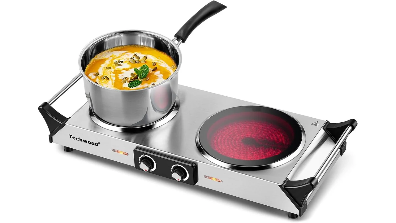 Techwood Electric Stove, Double Infrared Ceramic Hot Plate