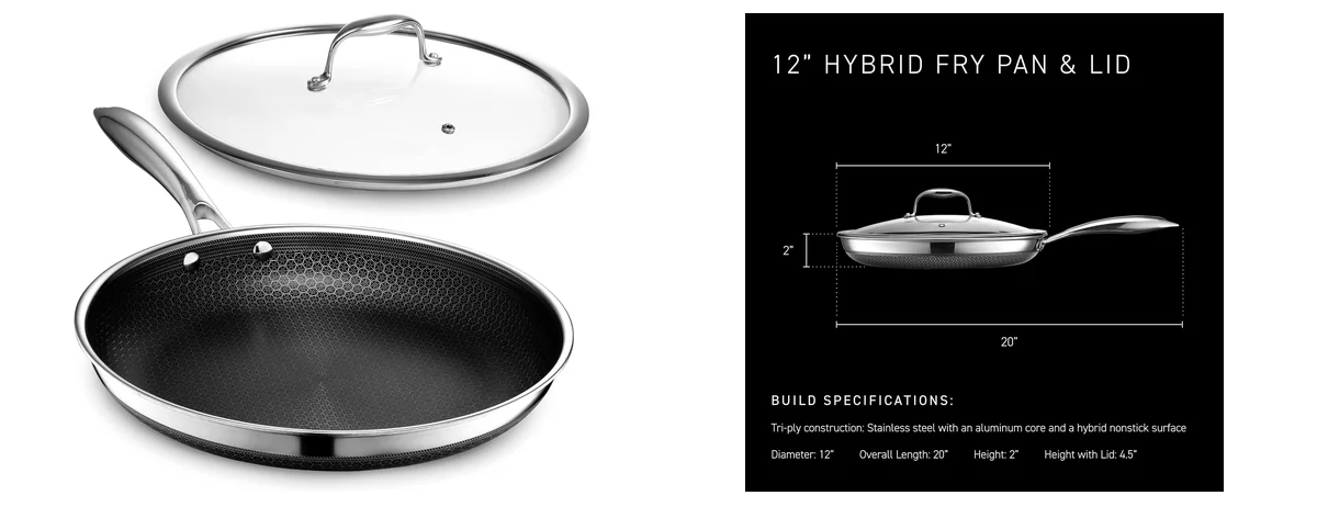 HexClad 12 Inch Hybrid Nonstick Frying Pan images