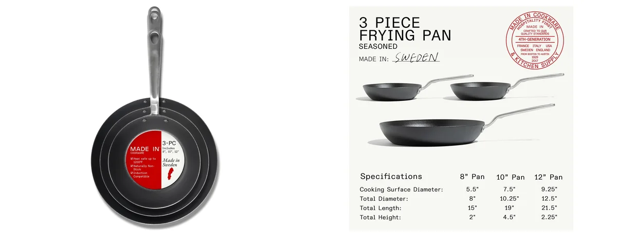 Made In Cookware - 3 Piece (Includes 8