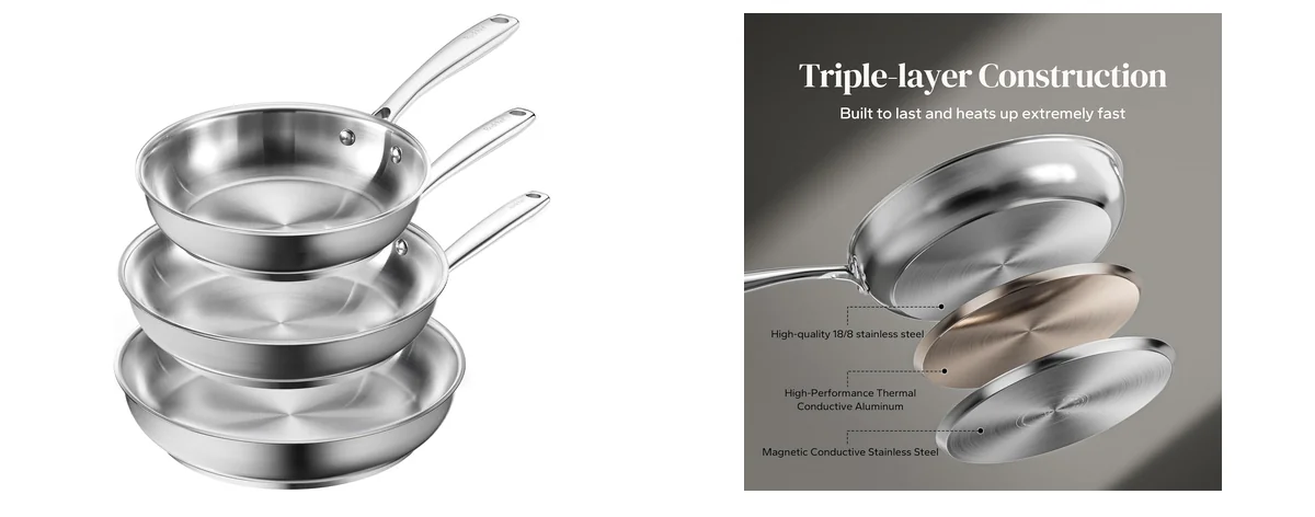 Redchef Stainless Steel Frying Pan Set images