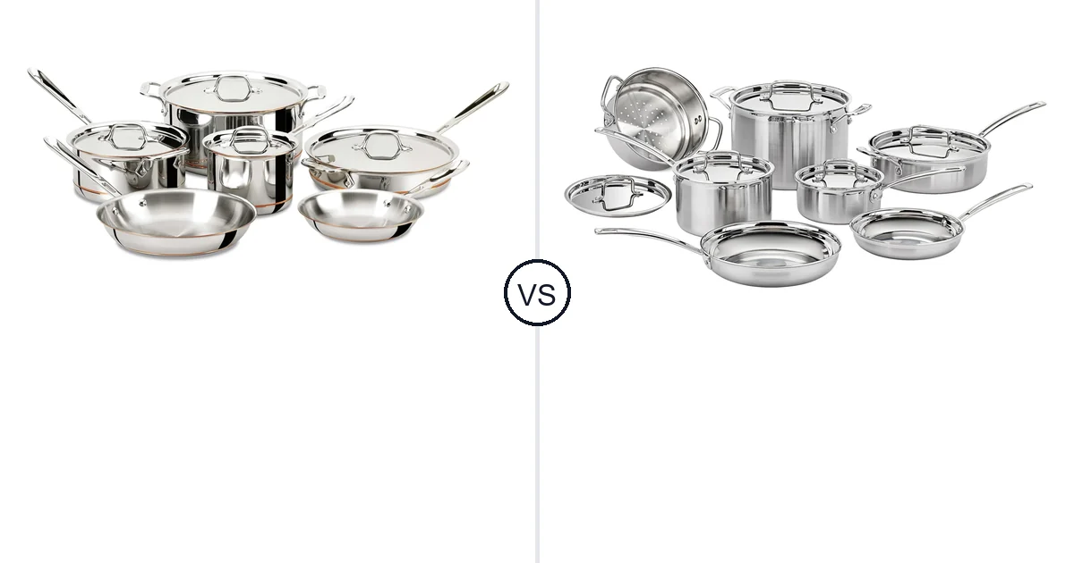 Comparison of All-Clad 10-Piece and Cuisinart 12-Piece