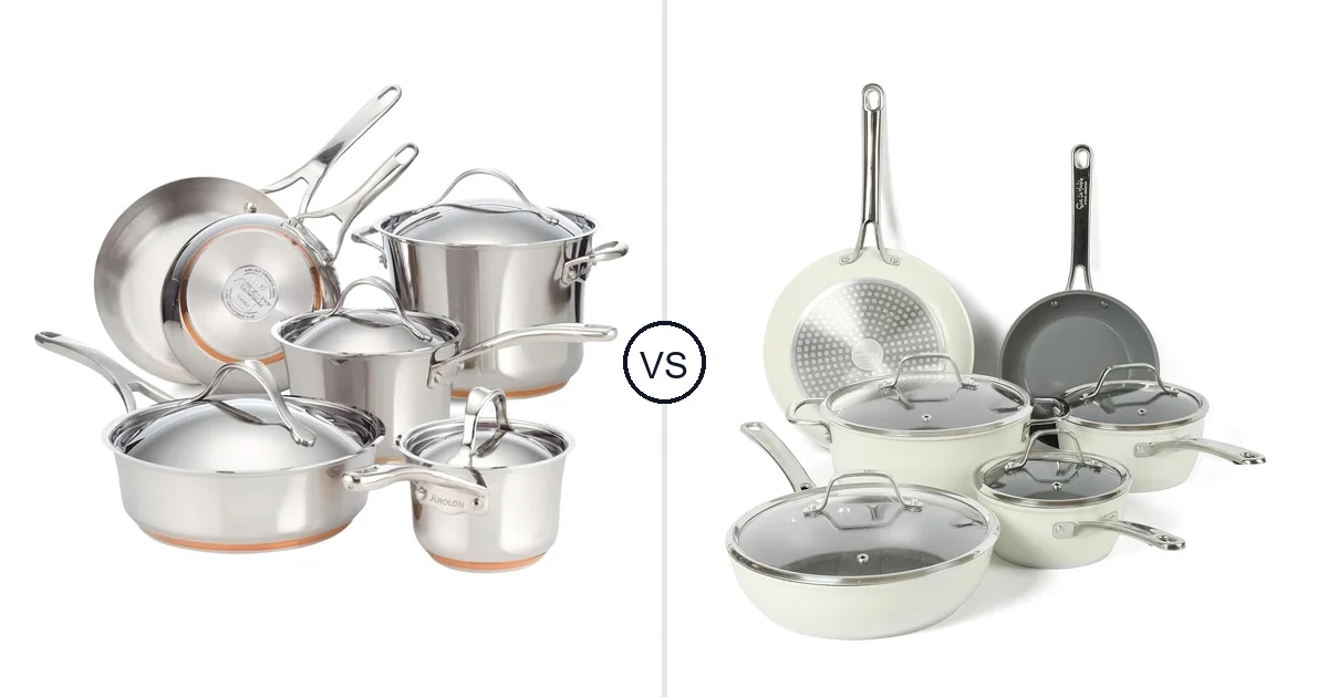 Comparison of Anolon Cookware Set (10 Piece) and Sur La Table 10-Piece