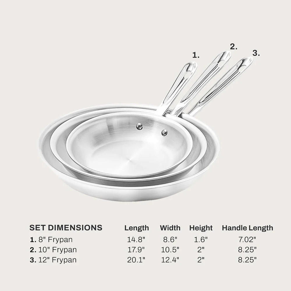 All-Clad D3® Stainless Steel 3 Piece Frypan
