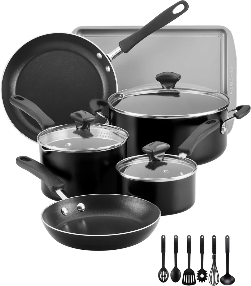 Farberware Cookstart Aluminum DiamondMax Nonstick Cookware Set
