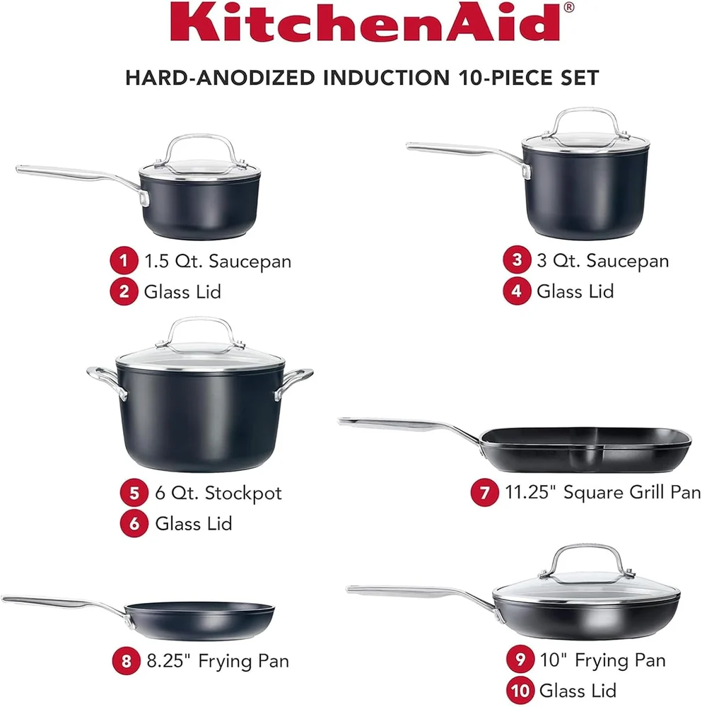KitchenAid Hard-Anodized Induction Nonstick Cookware Pots and